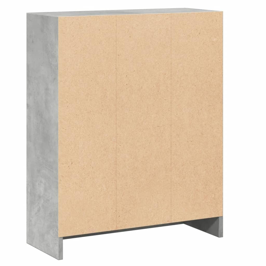 Libreria 2 Ripiani Grigio Cemento 60x24x76 cm Legno Multistrato | Scaffale autoportante compatto per soggiorno e studio, ideale per organizzare libri e oggetti decorativi.
