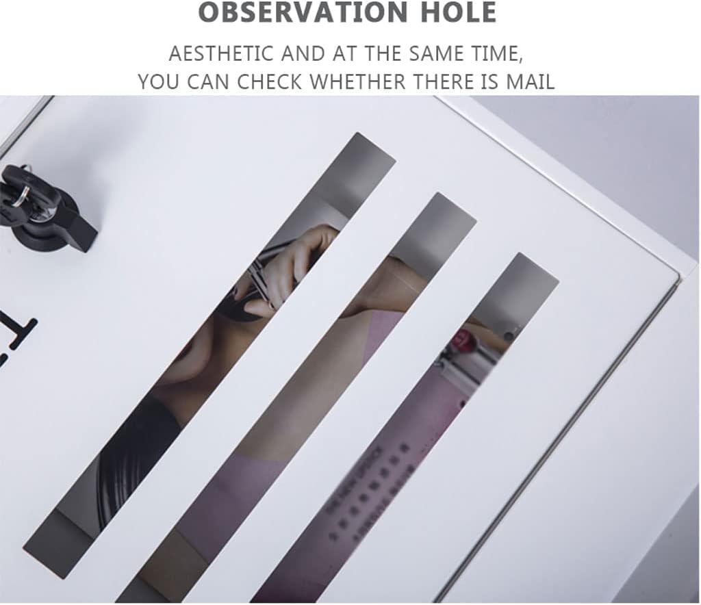 Key Drop Box Stainless Steel Drop Box Wall Mount Mailbox with Newspaper Container Post Box Large Capacity Parcel Box Home Porch Mail Boxes Easy to Install