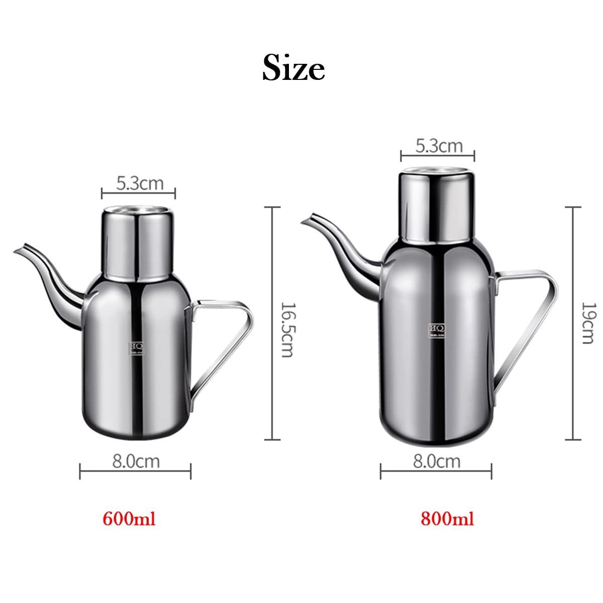 Olla dispensadora de aceite, lata de cocina de acero inoxidable para aceite de oliva y vinagre, recipiente de cocina sin goteo de 600 ml, perfecto para cocinar y aderezar