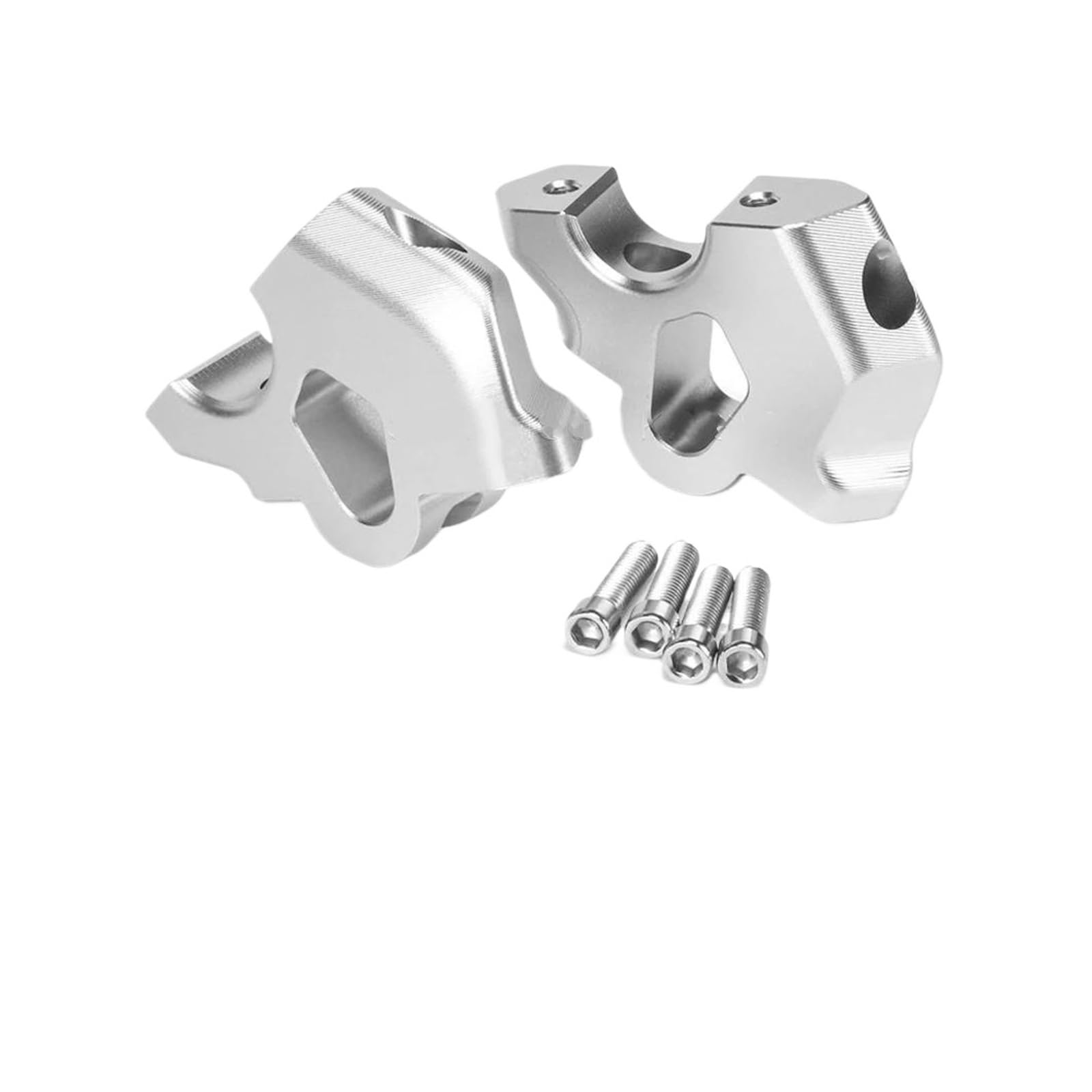 CNC Aluminio Alzas Manillar Motocicleta Abrazadera de elevación para Manillar de Motocicleta de Aluminio CNC para BMW R 1300 GS R1300GS 2024-(Silver)