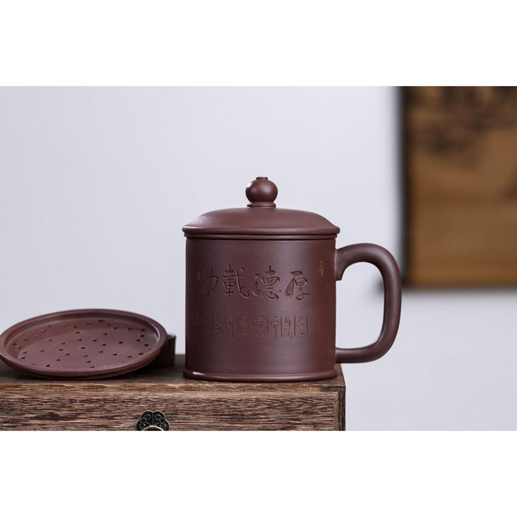 Tasse à thé Tasse à thé Domestique 420 ML, Tasse à Sable Violet avec Couvercle, Filtre à Doublure, Tasse à thé et séparation de l'eau, Service à thé de Bureau Tasses à thé réutilisables