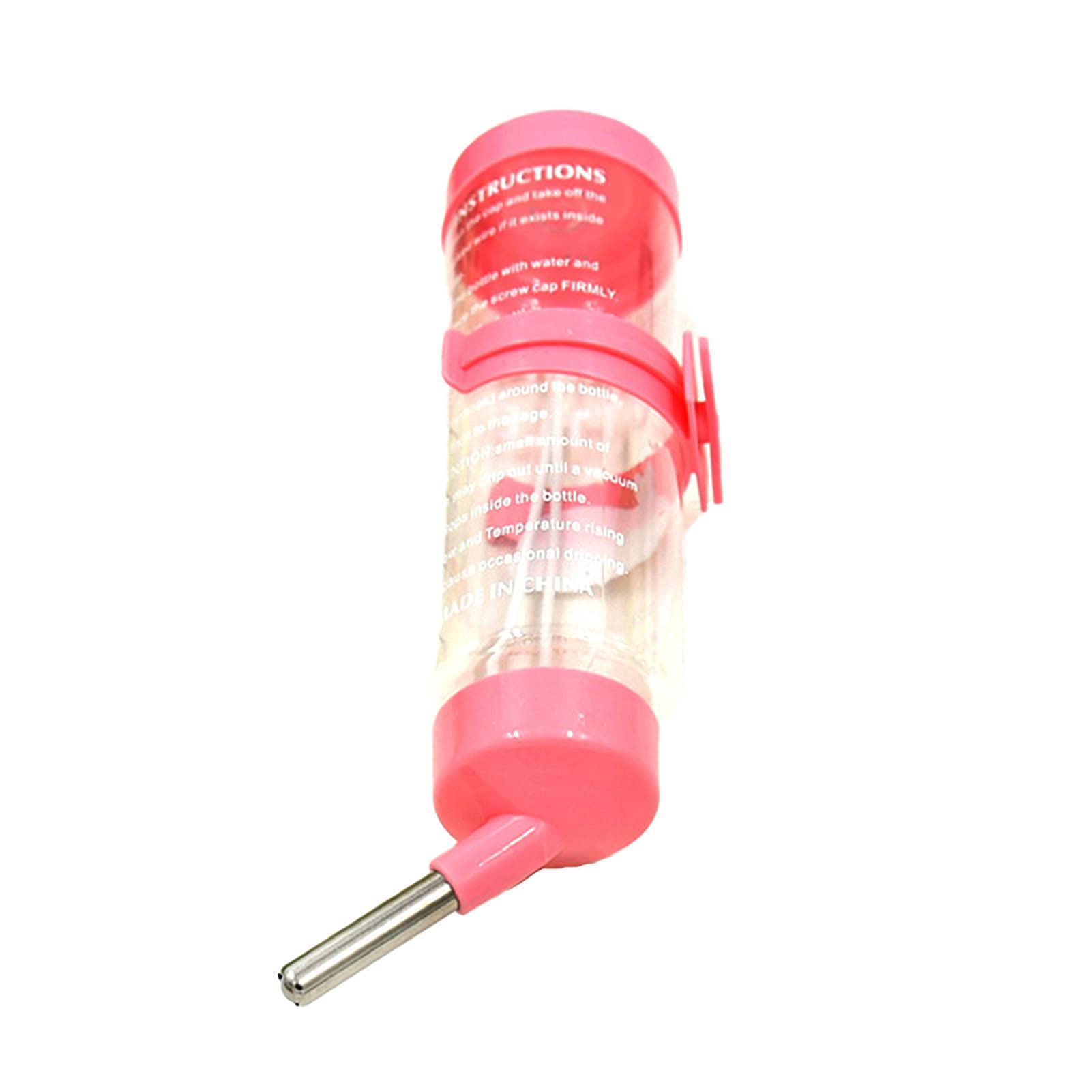 Washranp Pink 80Ml/125Ml Hamster Water Bottle Steel Ball Design Non-Drip Plastic Small Animal Auto Dispenser Pet Supplies Water Feeder For Hamster,Rabbit, Guinea Pig, Squirrel 80Ml