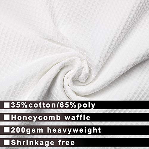 Barossa Design Hotel Style Cotton Shower Curtain with Snap-in Fabric Liner, 84" Extra Long, Mesh Window Top, Honeycomb Waffle Weave Cotton Blend Fabric, Washable, White, 71x84 Inches by Barossa Design - Image 2