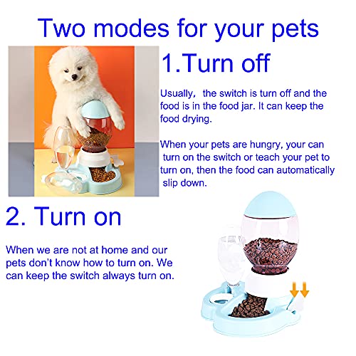 KTWEGOFU Automatic Cat Feeder and Water Dispenser,Auto Gravity Food Feeder & Non Spill Water Dispenser 2 in 1, Durable… - Image 3