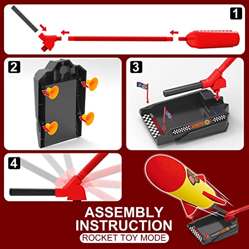 Springflower 2 In 1 Car And Rocket Dueling Launch Toys For Kids, 2 Launcher With 2 Air Powered Cars And 6 Rockets,Fun Outdoor Toy,Stem Gift For Boys & Girls Age 3, 4, 5, 6, 7, 8+ Years Old #TOP7