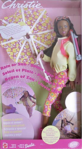 Barbie CHRISTIE RAIN OR SUN DOLL AA w 'RAIN' Making UMBRELLA, BackPack BEACH CHAIR & More (2000)