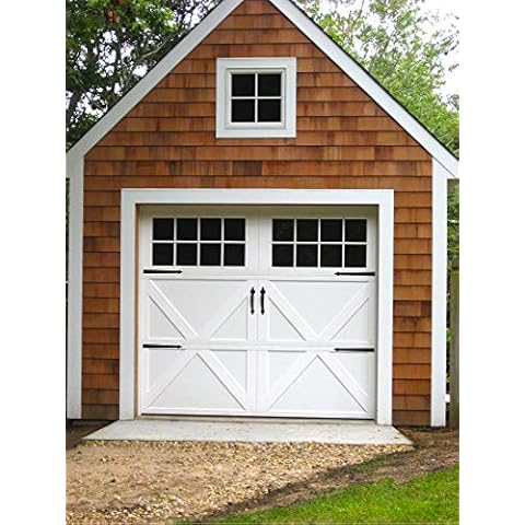 ZEKOO 16 Packs 6" X 4" Magnetic Garage Door Faux Windows Decoration Retro Style Magnetic Carriage-House Hardware Kits for Two Garage Doors Cover