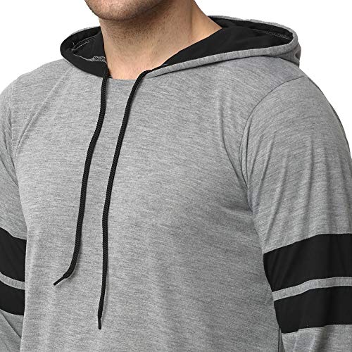 Image of Mack Jonney Cotton Blend Night Suit Co-ord Set for Men with Hodded Full Sleeve T-Shirt and Track Pant-VJ-MNS-TTP-GROUP21
