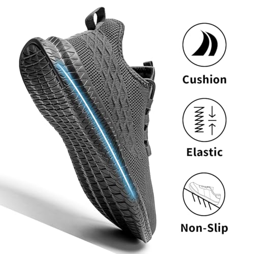 Image of Mens Walking Shoes Tennis Slip on Sneakers Running Jogging Athletic Gym Ultra Lightweight Breathable Comfortable Non Slip Fashion