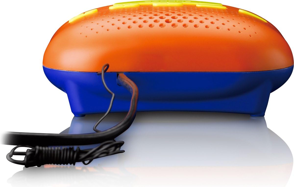 iCES ICR-210KIDS Uhrenradio - Radiowecker für Kinder - PLL FM - Schlummerfunktion - Sleeptimer - Gangreserve - blau/orange