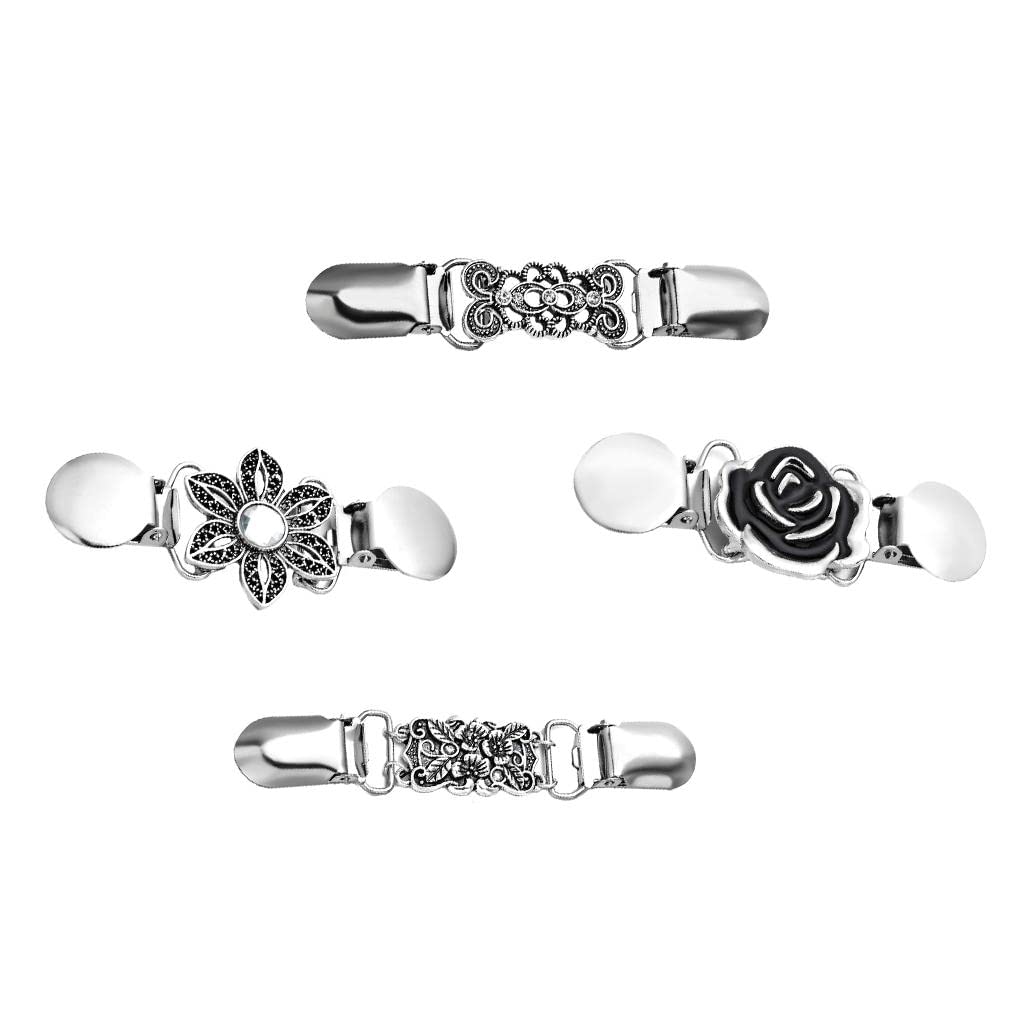 CLUB BOLLYWOOD Retro Brooch Clip Shawl Scarf Cardigan Sweater Brooch Clips Silver Crystal | Dress & Scarf Clips | Dress & Scarf Clips (B0C2PSWNRV) Amazon Price History, Amazon Price Tracker