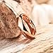 King Will 6mm Rose Gold Plated High Polished Comfort Fit Domed Tungsten Ring Wedding Band(9)