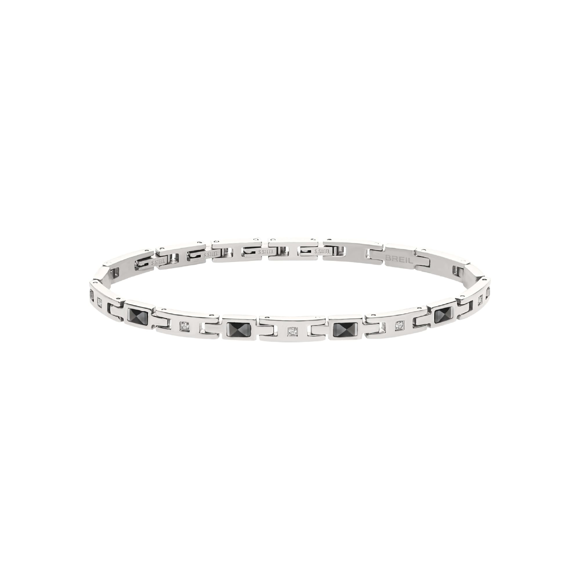 Breil, Bracciale Uomo in Acciaio, Ceramica | Collezione CERAMIC BRICK, Bracciale, Dimensione 22 cm, Gioiello idee regalo uomo