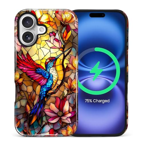 ZHEGAILIAN iPhone 16 Plus 6.7�C���`�p�A2�C��1�P�[�X MagSafe�Ή� �ϏՌ� ����~�� �t���{�f�B�ی�J�o�[�t���A����̂��鎿���̃t�@�b�V�����v�����g�f�U�C�� ���̎q�p �K���X�n�`�h��