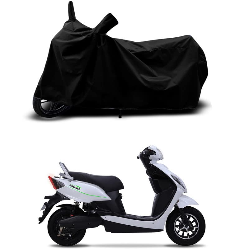 Image of 100% Scratchproof /UV-Rays /Heat Protection /Birds Dropping /Water Resistant /Dust proof /Waterproof /Full Bike Scooty Two Wheeler Body Cover Compatible For PURE EV ETrance Neo All Varients[Black]