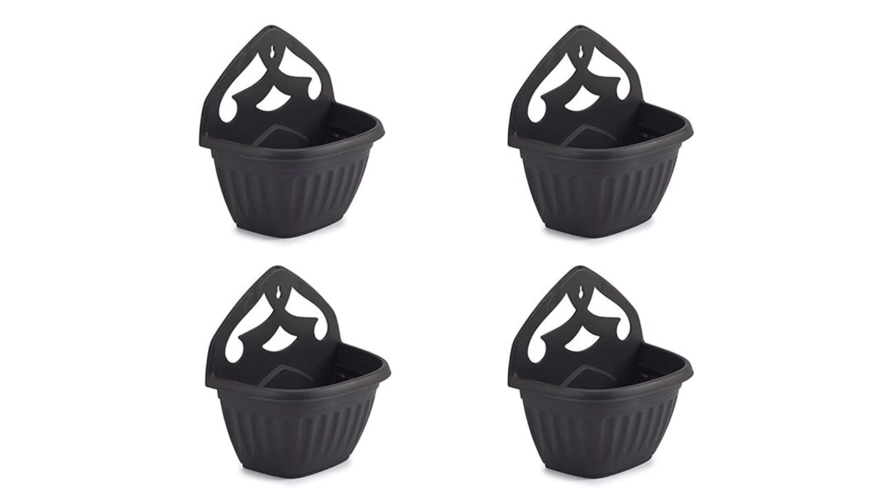 Whitefurze Black Athens Wall Planter 32Cm (4)