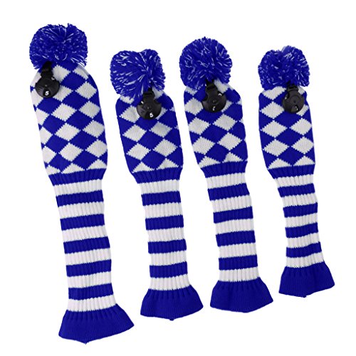 YIJU 4Pcs Knit Headcover Long - Azul