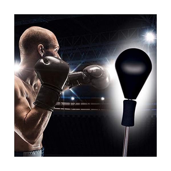 Protocol Punching Bag with Stand - for Adults & Kids - Punching Bag with Stand Plus Boxing Gloves - Adjustable Height Stand - Great for Exercise and Fitness Fun for The Entire Family , Black