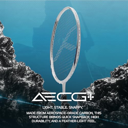 Image of Hundred Hyfonic Lazer (Unstrung) Badminton Racket with Full Cover | ≤32 lbs | Every Shot: Precise, Placed & Consistent |Dual Aerodynamic Frame | Aerospace Carbon | TorsionStop System