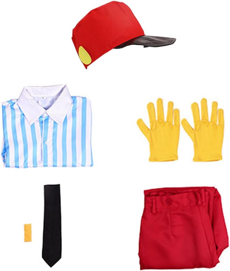 Kasane Costume Kasane Outfit Uniform Red Overalls Hat