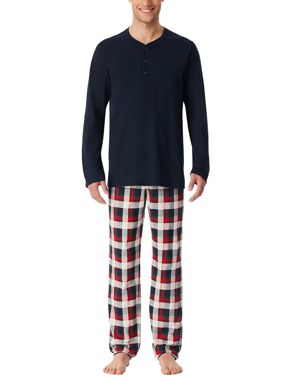 Schiesser Herren Langer Schlafanzug Pyjama Lang - 159633