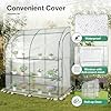 Aoodor 7x3x7 FT Lean to Greenhouse for Outdoors, Portable Walk-in Greenhouse with Shelves, Steel Frame with PE Cover, Anchor and Ropes, White #4