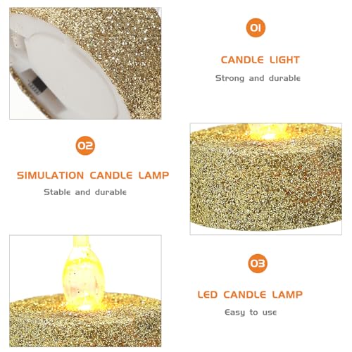 Bougies chauffe-plat LED dorées pour centre de table de mariage