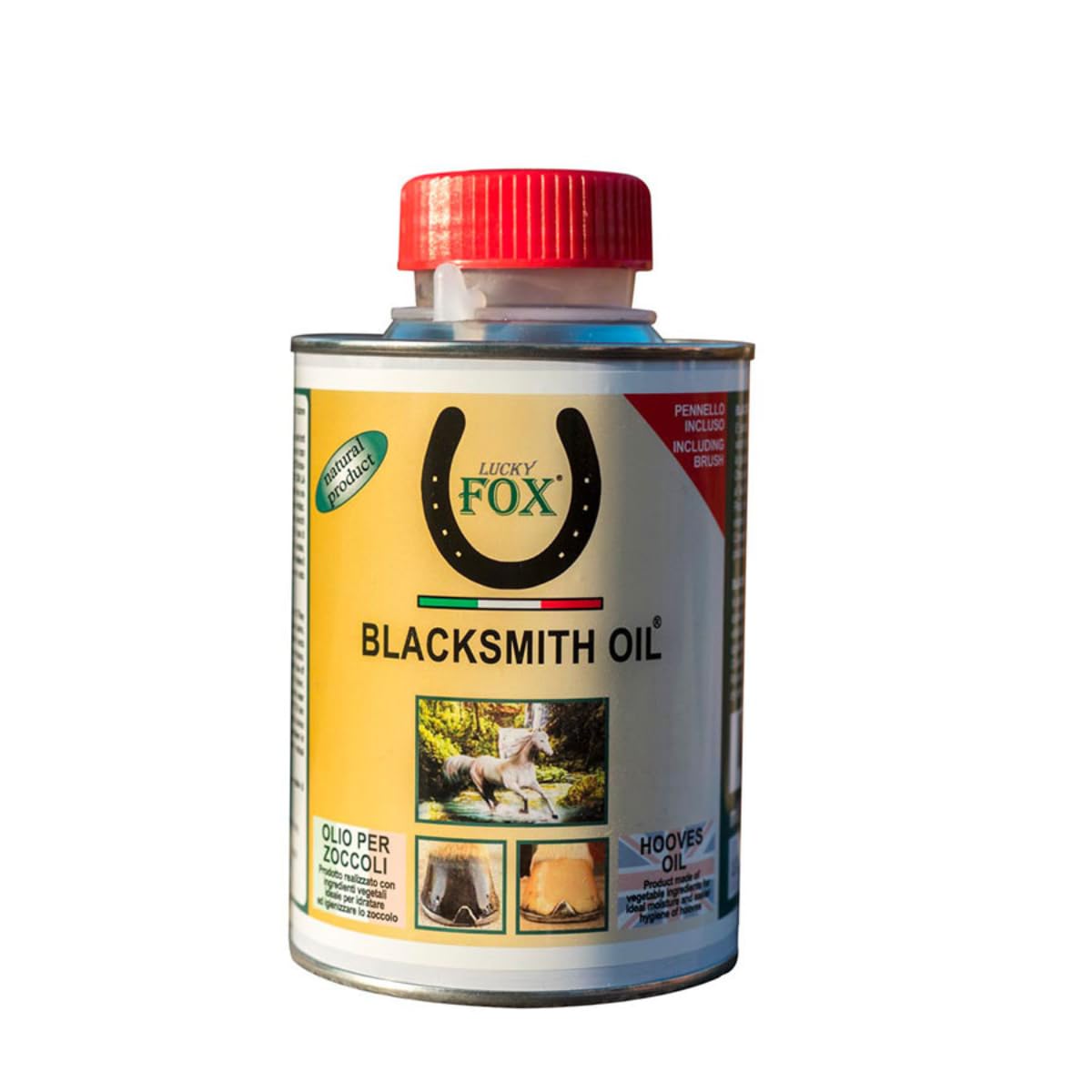 Lucky Fox BLACKSMITH OIL, Higienizante Hidratante para Cascos del Caballo, Garantiza Elasticidad de la Pezuña, crea una Barrera Natural a los Agentes Externos, 500 ml