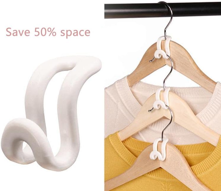 Miniatura 4 de Paquete de 70 ganchos para colgar ropa, mini gancho en cascada, resistente ahorro de espacio para armario (azul)