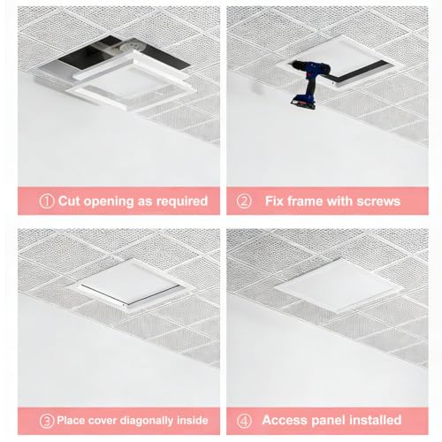 Panel de acceso oculto para techo 25.4x25.4cm trampilla pladur de aluminio rectangular 6