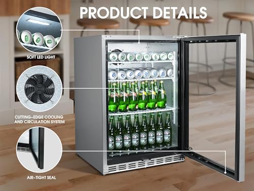 Hck C150 24 Inch Freestanding/Built-In Beverage Cooler Refrigerator thumb #2