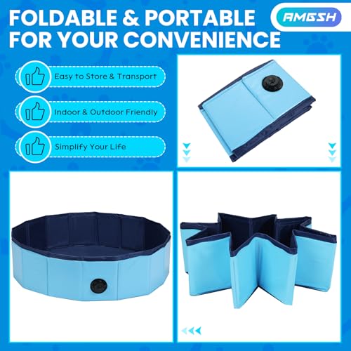 Dog-Whelping-Box-Foldable-Birthing-Pool-for-Dogs-Whelping-Pool-for-Puppies-Poartable-Plastic-Swimming-Pool-Bath-Tub-for-Dogs-Blue-Blue-315-Dia–79-H-80cm–20cm Dog Whelping Box Foldable Birthing Pool for Dogs Whelping Pool for Puppies Poartable Plastic Swimming Pool Bath Tub for Dogs Blue Blue 315 Dia–79 H 80cm–20cm