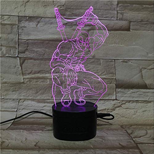 Preisvergleich Produktbild Optische Täuschungslampe 3D Nachtlicht, Toter Kellner Der Bunten Steigung Führte Licht, Basisdekoration Des Bluetooth-Sprechers