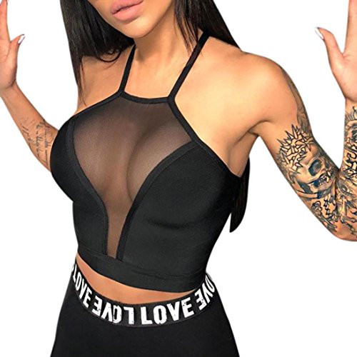 Cinnamou Chaleco sin Mangas de la Blusa sin Mangas del Verano de Las Mujeres del Verano del Top sin Mangas de la Yoga del Deporte (L)