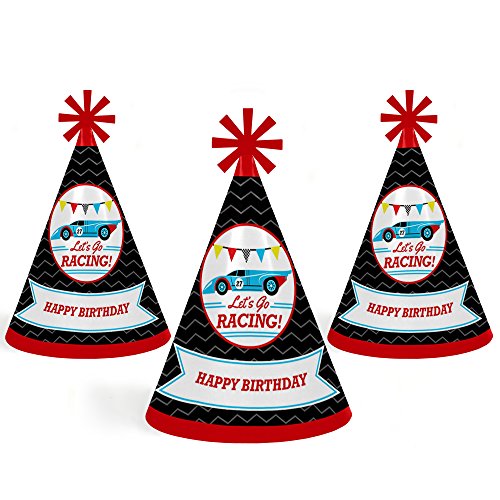 Let’s Go Racing - Racecar - Cone Race Car Happy Birthday Party Hats For Kids And Adults - Set Of 8 (Standard Size) #TOP5