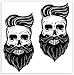 SkinoEu® 2 x PVC Laminado Adhesivos Pegatinas Calavera Hombres Bigote Barba Moderna La Peluqueria para Autos Coches Motos Ciclomotores Bicicletas Ordenador Portátil Regalo B 136