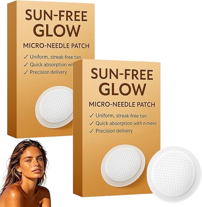 Sun-Free Glow Micro Needle Patch for Face & Body Bronzing 2026 New Self Tanning Patches Tans Without Sun Natural Ingredients Enhancing Natural Skin Tone for All Skin Types Women & Men 2Pack