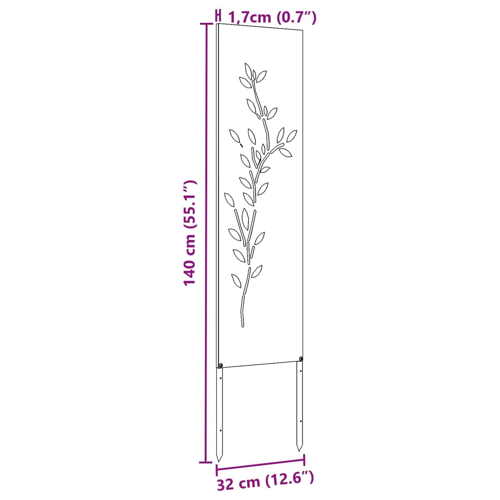 vidaXL Garten Sichtschutz-Leinwand Floral Anthrazit 32 x 140 cm