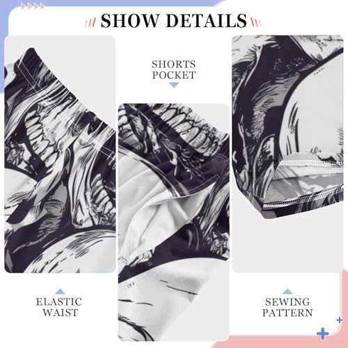 ZZXXB Skeleton Pattern Boys Long Pants Soft Trousers Elastic Waist Kids Lounge Bottoms with Pockets S-XL4