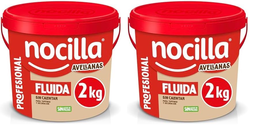 Nocilla, Profesional sabor Avellanas, fromato Fluido, 2kg (Paquete de 2)