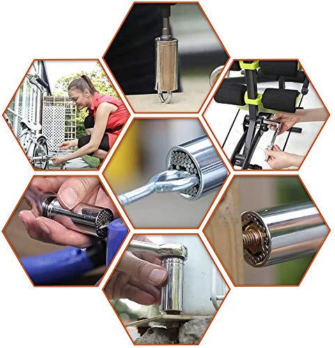 Universal Socket Tools Gifts,7mm-19mm Tool Sets with Power Drill Adapter,Best Christmas Gifts for Men, DIY Handyman, Father/Dad, Husband, Boyfriend, Him, Women