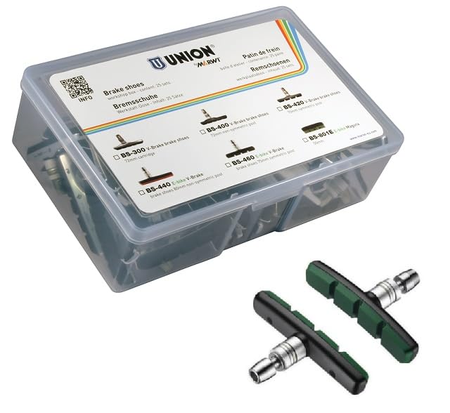 Marwi Velgrem Block Set BS-460 patins V-frein 75 mm gomme symétrique jante