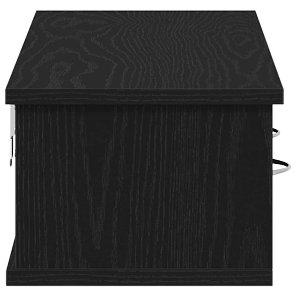 vidaXL Szafka ścienna, czarny dąb, 88x26x18,5 cm, szafka na TV, szafka wisząca, szafka z szufladami, szafki na TV, szafki wiszące, szafki z szufladami