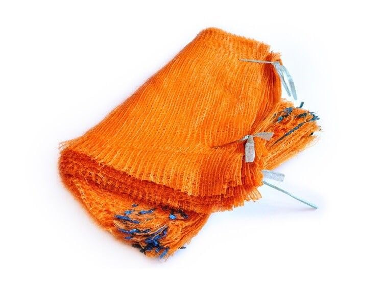 100 Orange Net Sacks 42 Centimeter x 60 Centimeter 15 Killogram with Drawstring Raschel Bags Mesh Vegetables Logs Kindling Wood