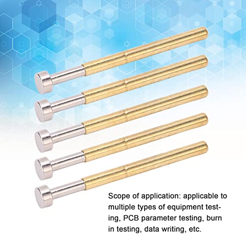 100pcs Spring Test Probe Pogo Pin Flat Head Brass PCB Testing Tools for ...