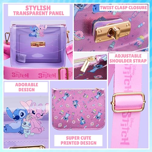 Disney Stitch Purse Handbag for Girls Teens and Coin Purse Angel Cute Crossbody Shoulder Bag Adjustable Gifts Girls Fashion Travel Holiday4