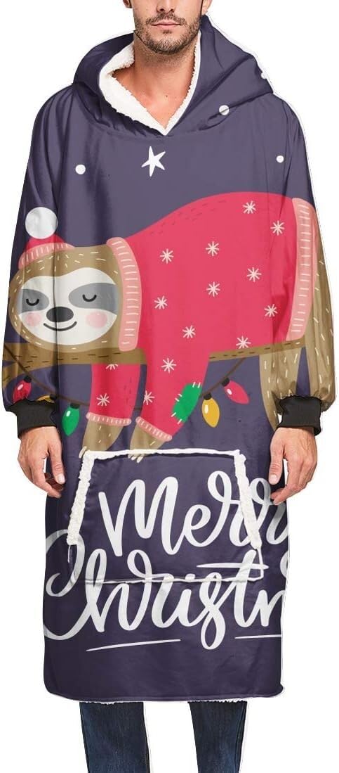SSDDLZEQ Fuzzy Wearable Blanket An Extra-large, Cosy Hooded Blanket, Perfect For Adults, Men, Women And Teenagers