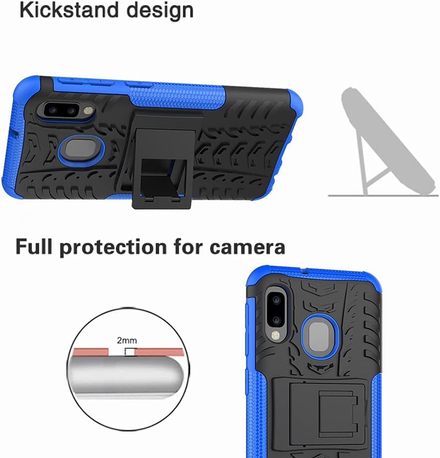 Yiakeng Samsung Galaxy A10E Case, Shockproof Slim Protective with Kickstand Hard Phone Cover for Samsung Galaxy A10E (Blue)