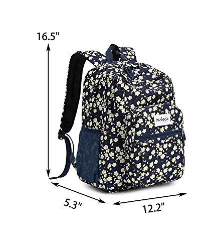 Image of abshoo Classical Basic Womens Floral School Backpack For College Teen Girls Water Resistant Bookbag (Floral Navy)