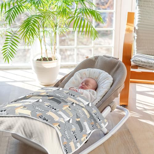 Image of Animal Cute Dachshund Dogs Baby Swaddle Blanket for Boys and Girls, Muslin Baby Receiving Swaddle Blanket, Soft Cotton Nursery Swaddling Blankets for Newborn Toddler Infant, 30x40 in